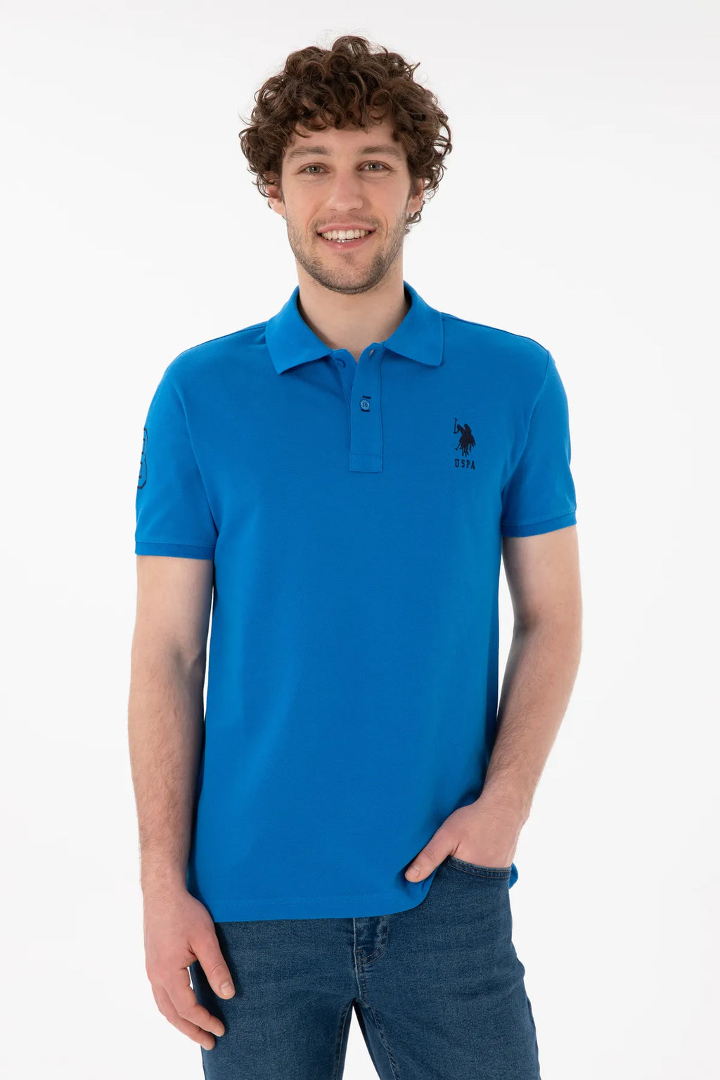 U.S. Polo Assn. Men's Slim Fit Lilac Basic Polo Neck T-Shirt – 100% Original